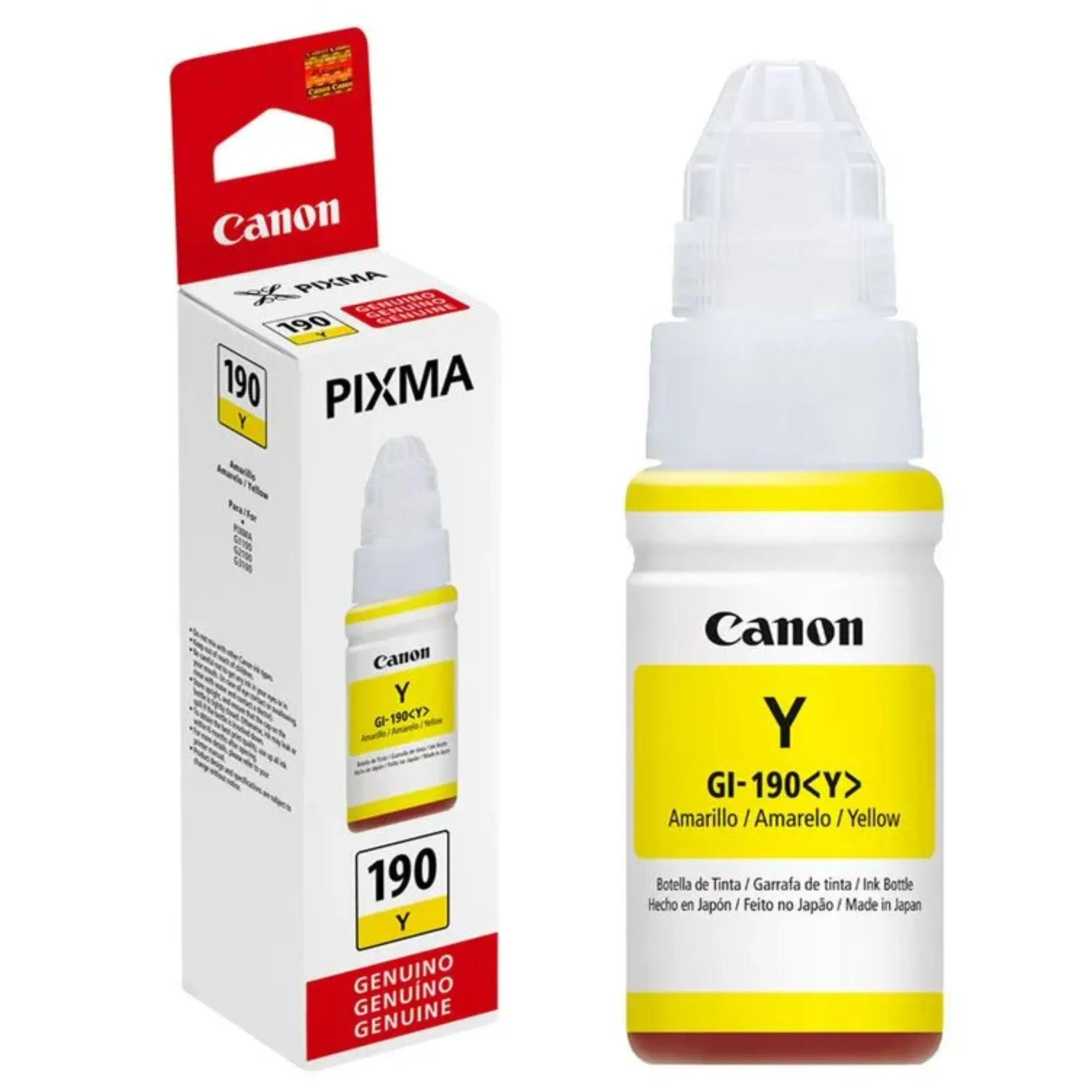 TINTA GI-190 CANON COLOR AMARILLO*BOTELLA DE 70ml*COMPATIBLE CON PIXMA G3110/PIXMA G4110