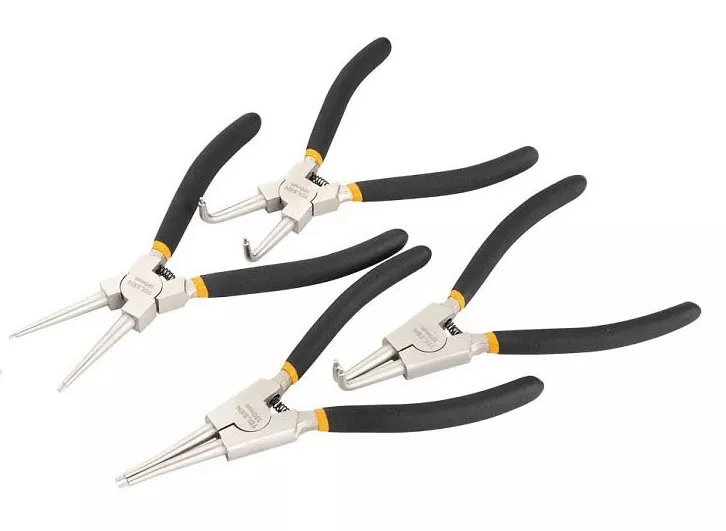 SET DE 4 ALICATES DE PINZA  7" - DIPONENE DE PUNTAS CIRCULARESM MATERIAL DE ACERO AL CARBONO, MANGOS ERGONOMICOS