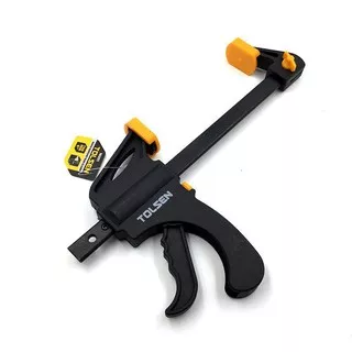 ABRAZADERA DE AGARRE RÁPIDA 6" - MATERIAL CUERPO DE PLASTICO DURO, BARRA CON ACABADO NEGRO, ALMOHADILLAS BLANDAS QUE NO DEJAN MARCAS