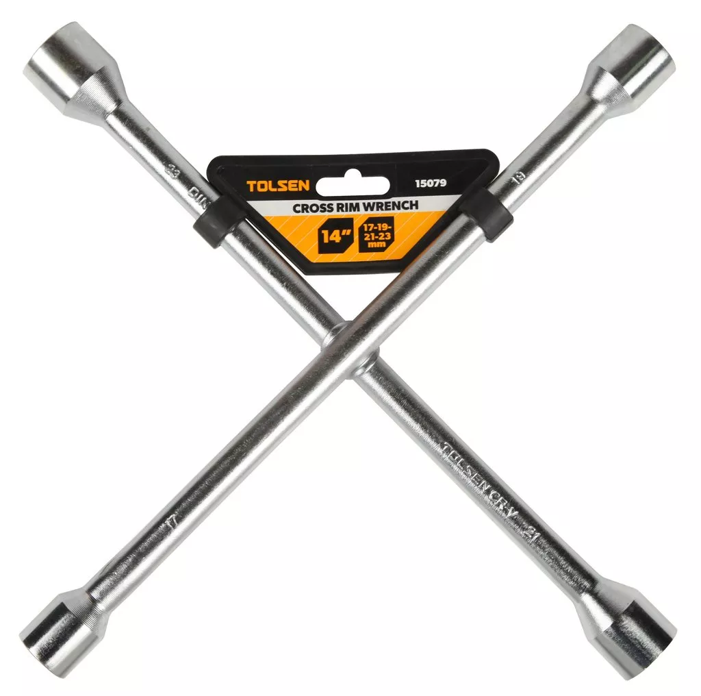 LLAVE DE CRUZ 14" - MATERIAL RECUBRIENTO EN POLVO Y EL DISEÑO PROPORCIONA PALANCA Y TROQUE ADICIONALES.