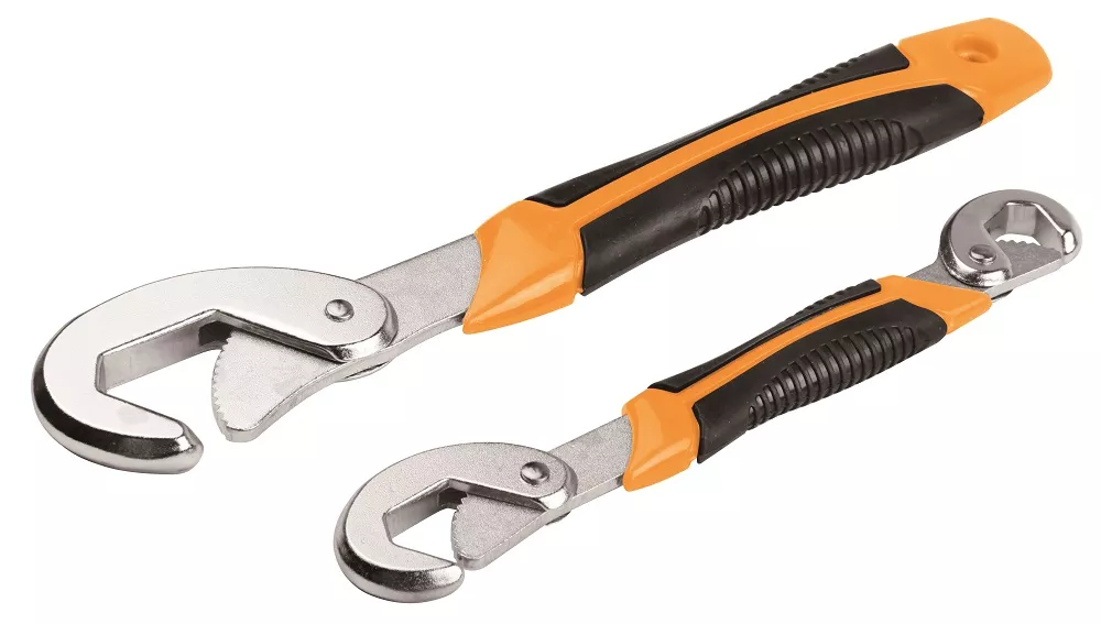 SET DE 2 LLAVES UNIVERSAL - TAMAÑO 9 - 32MM, MATERIAL ACERO AL CARBONO, ACABADO EN CROMADO Y MANGO DE PLASTICO BICOMPONENTE.