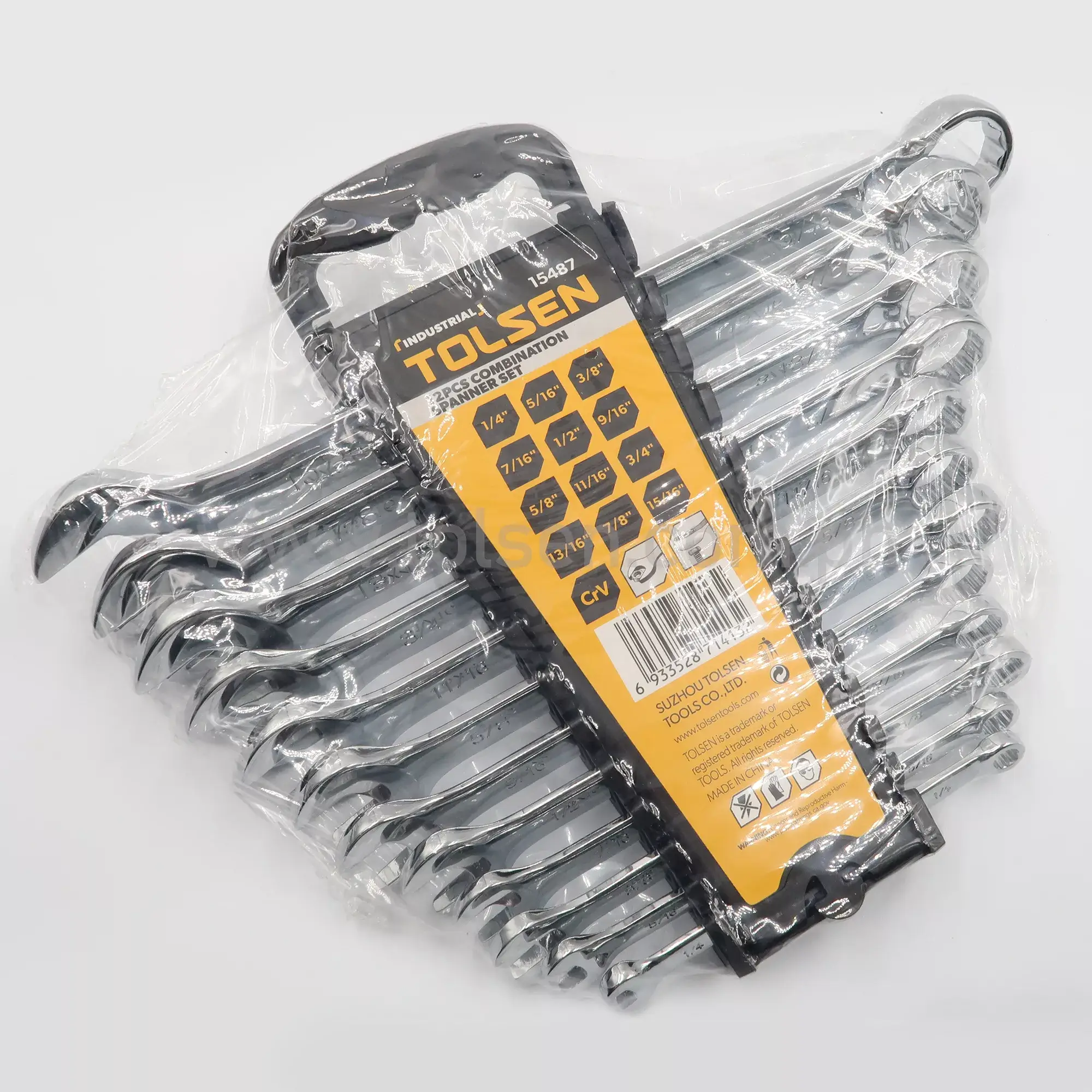 SET DE 12 LLAVES COMBINADAS - MEDIDAS 1/4 " - 5/16" - 3/8 " - 7/16" - 1/2 " - 9/16" - 5/8 " - 11/16"  - 3/4 " - 13/16" - 7/8" - 15/16" PULGADA. ACABADO ESPEJO