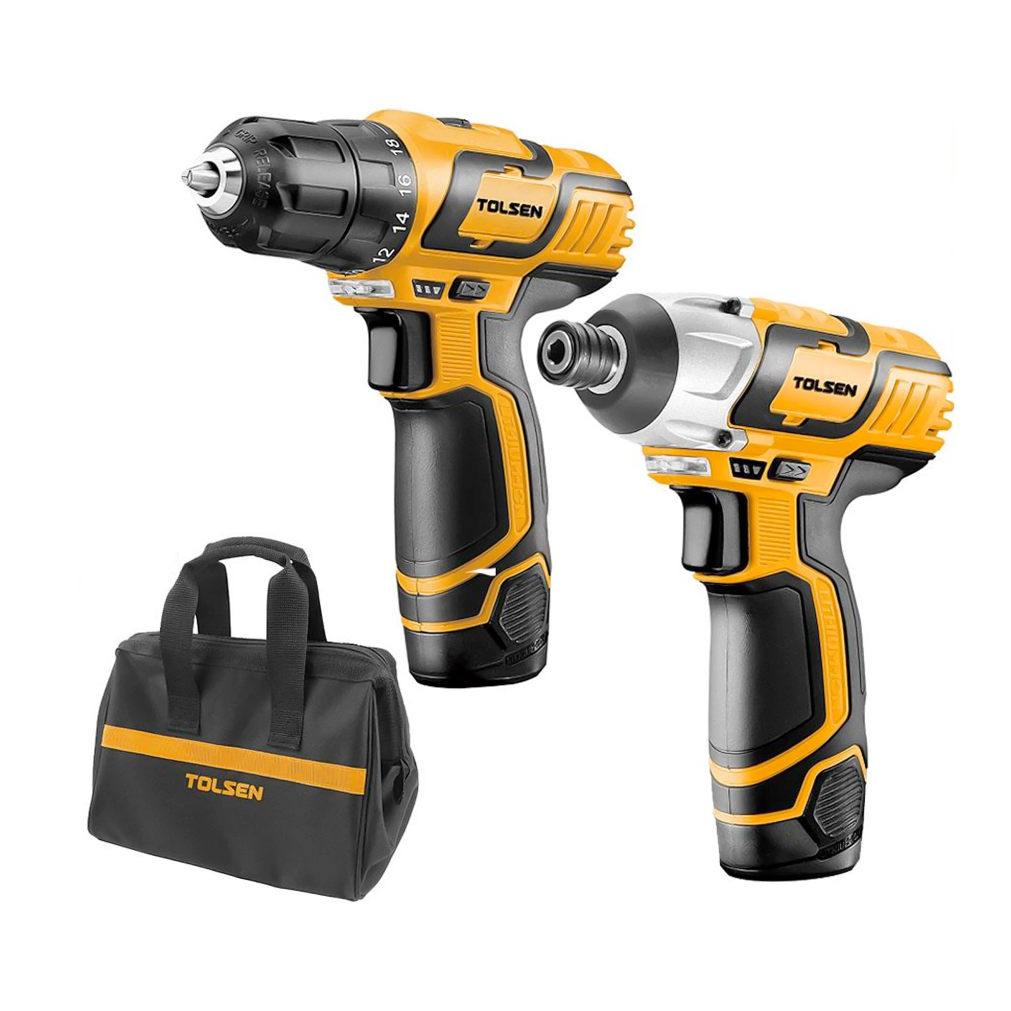 JUEGO DE TALADRO Y ATORNILLADOR DE IMPACTO INALÁMBRICOS DE IONES DE LITIO