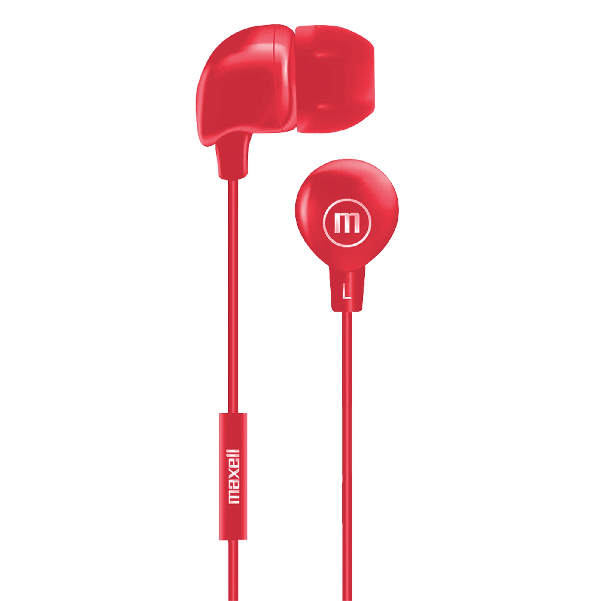 AURICULARES ESTEREO*TAPON DE SILICONA*ENTRADA DE AUDIO 3.5mm*MICROFONO CON BOTON PARA LLAMADAS*SONIDO CLARO*ROJO