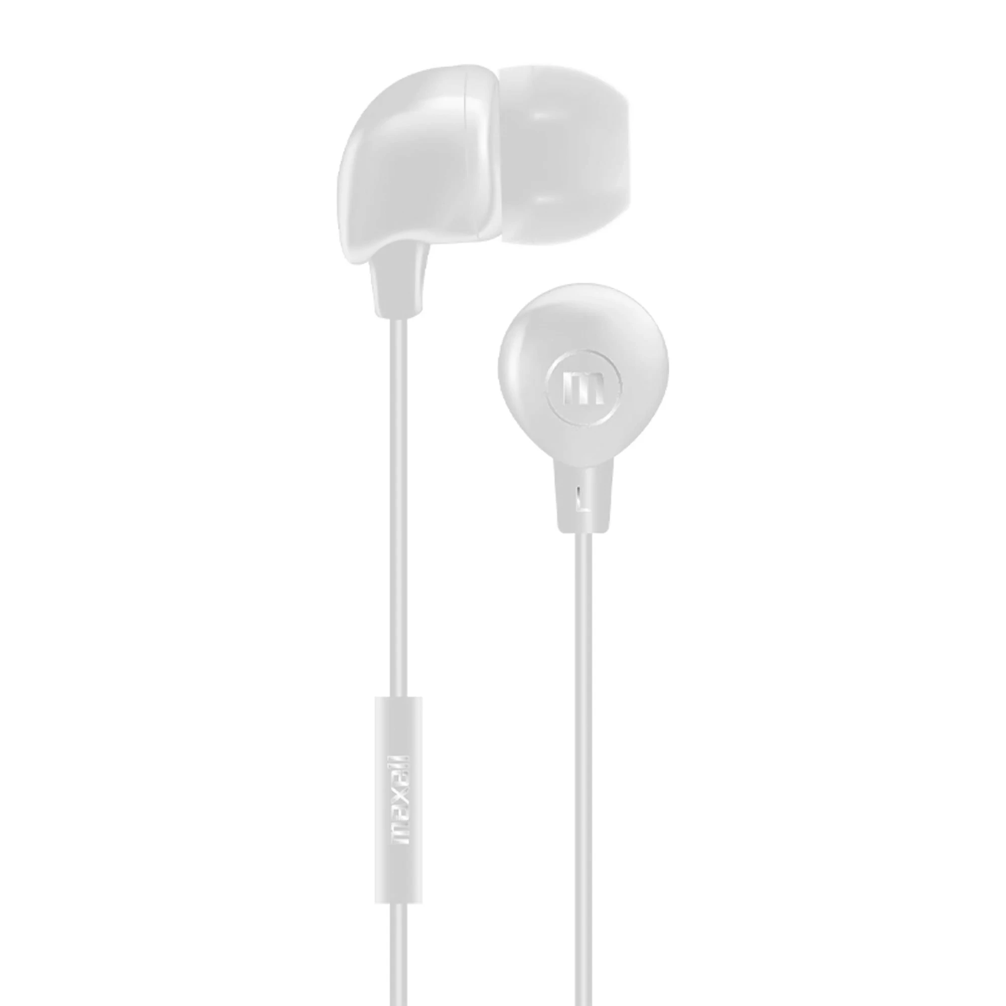 AURICULARES ESTEREO*TAPON DE SILICONA*ENTRADA DE AUDIO 3.5mm*MICROFONO CON BOTON PARA LLAMADAS*SONIDO CLARO*BLANCO