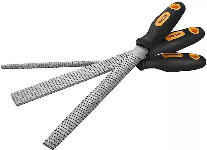 SET DE 3 PZA DE LIMA 200MM, 8" - PLANO, SEMICIRCULAR Y REDONDO, MATERIAL ACERO AL CARBONO #45, MANGO DE PLASTICO