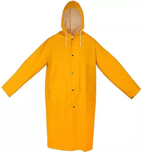 ABRIGO IMPERMEABLE TALLA M,  PVC POLIÉSTER 100%. ESPESOR: 0,32MM  A PRUEBA DE AGUA, CON AGUJEROS DE VENTILACIÓN