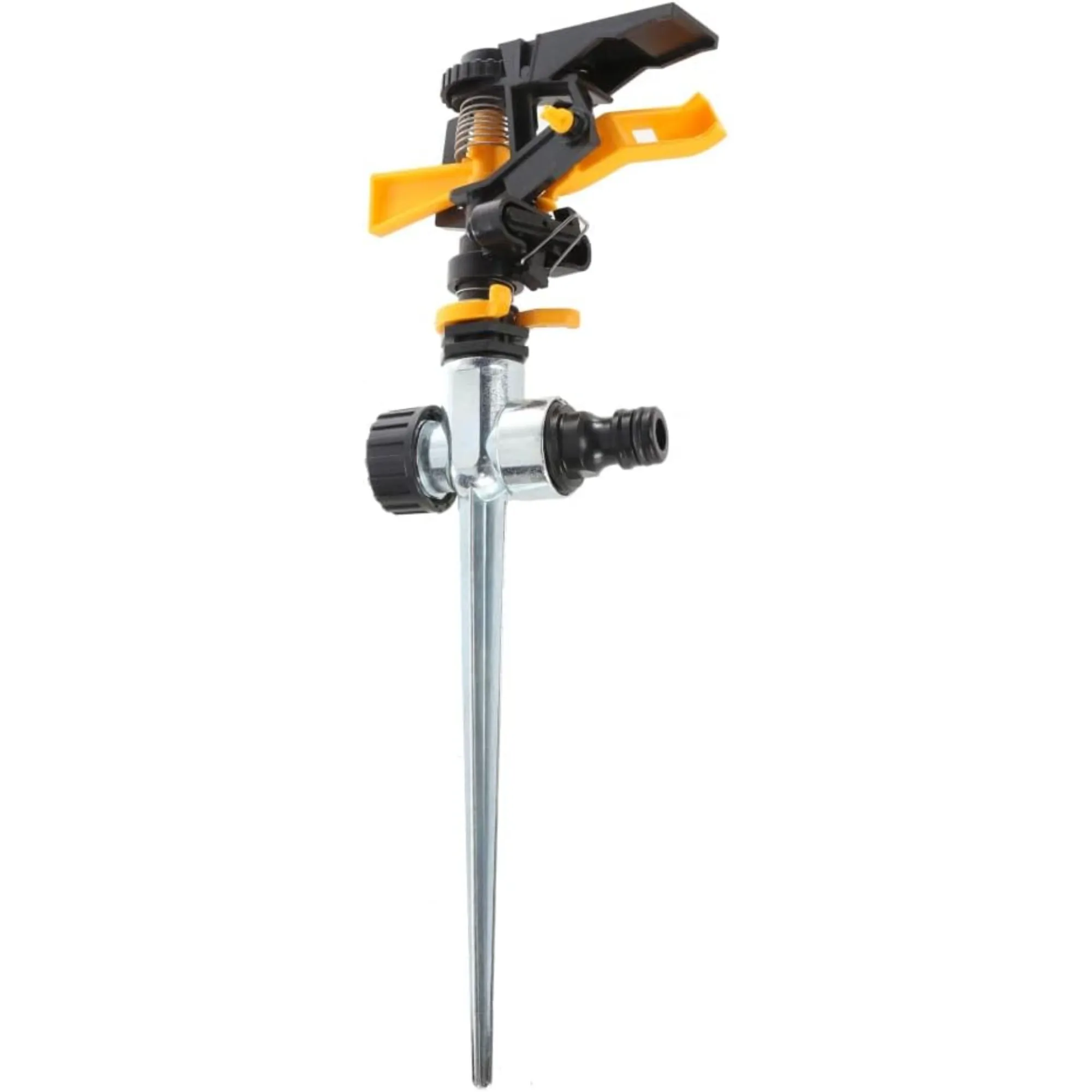 ASPERSOR DE IMPULSO*MATERIAL PLASTICO CON PICO DE ZINC*OPERACION EN CIRCULO*COBERTURA DE PULVERIZACION HASTA 24M DE DIAMETRO