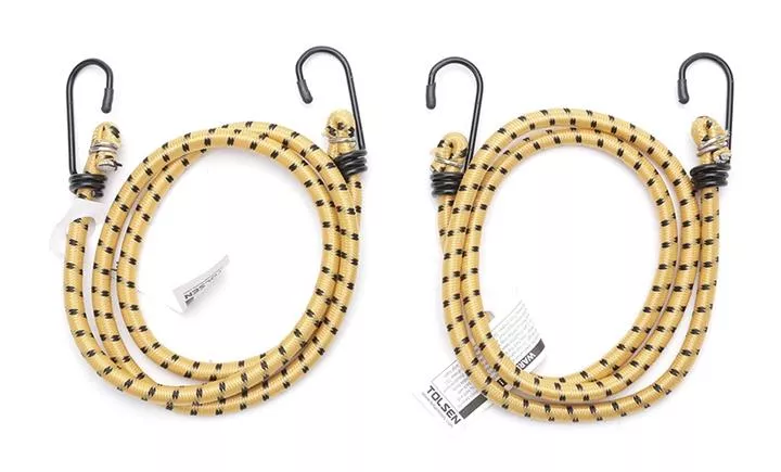 CUERDA DE EQUIPAJE 2 UNID 24", 60CM - MATERIAL DE LATEX Y CAUCHO, DIAMETRO 7MM, GANCHO 3MM CON TAPAS PROTECTORAS