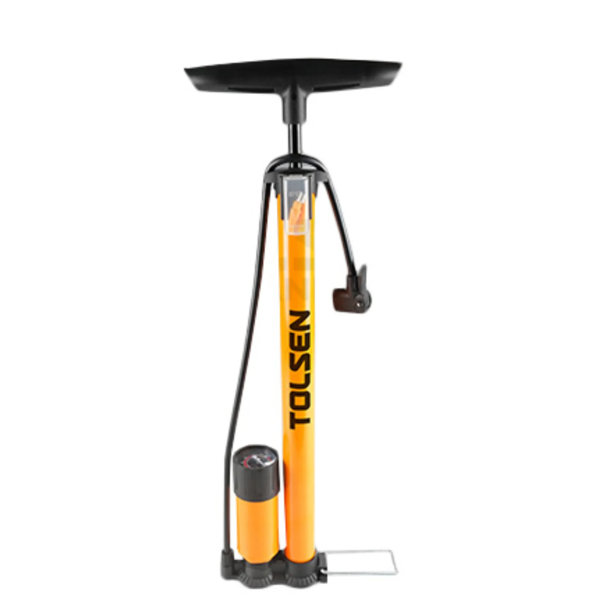 INFLADOR DE BICICLETA*BARRIL DE METAL*DIMENSIONES 38x610mm*MANGO DE NAILON CON DISEÑO ERGONOMICO*SE ADAPTA A VALVULAS PRESTA,SCHRADER Y DUNLOP*120PSI/88Bar