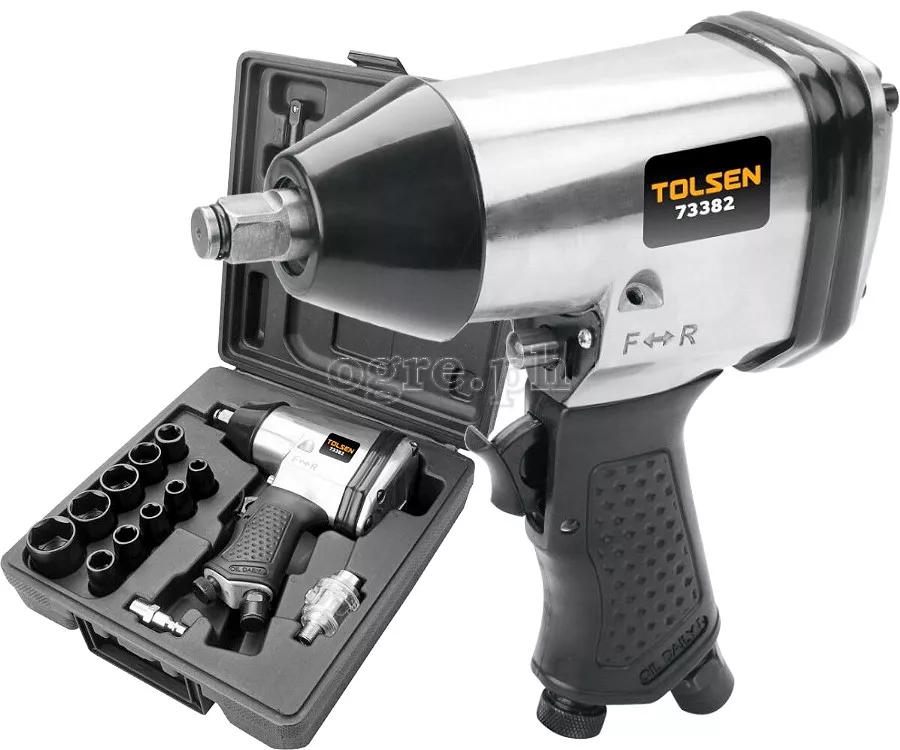 JGO DE 17 LLAVES DE IIMPACTO DE AIRE 1/2" - PRESION DE AIRE 6.2BAR, CONSUMO DE AIRE 210L/MIN, VELOCDAD LIBRE 7000RPM