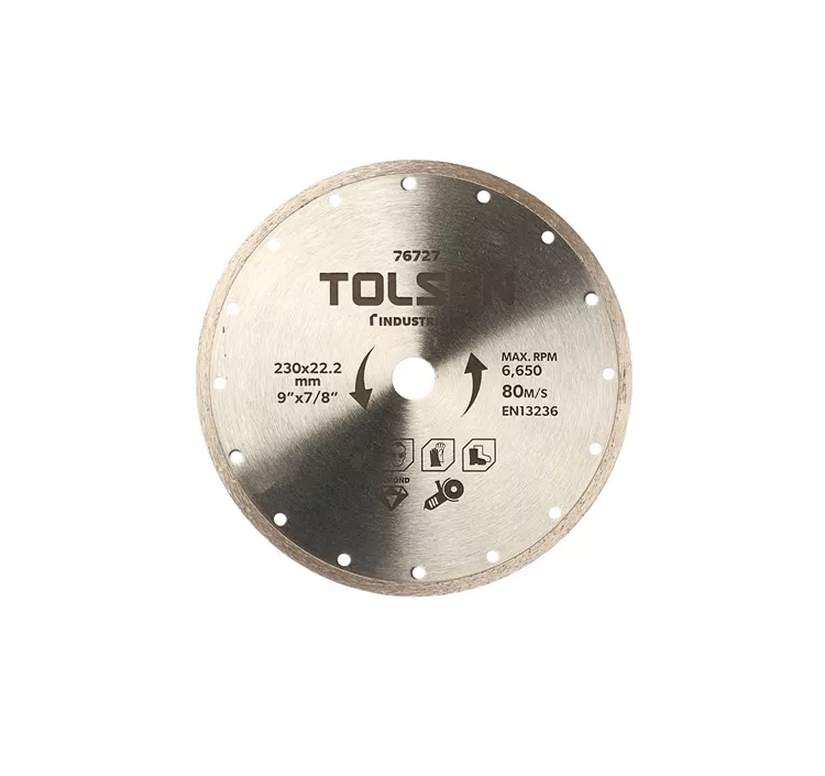 DISCO DE CORTE DIAMANTADO 9" - MEDIDAS 230 x 22.2 MM (9" x 7/8"). EL DISCO TIENE UN ESPESOR DE 7,5MM