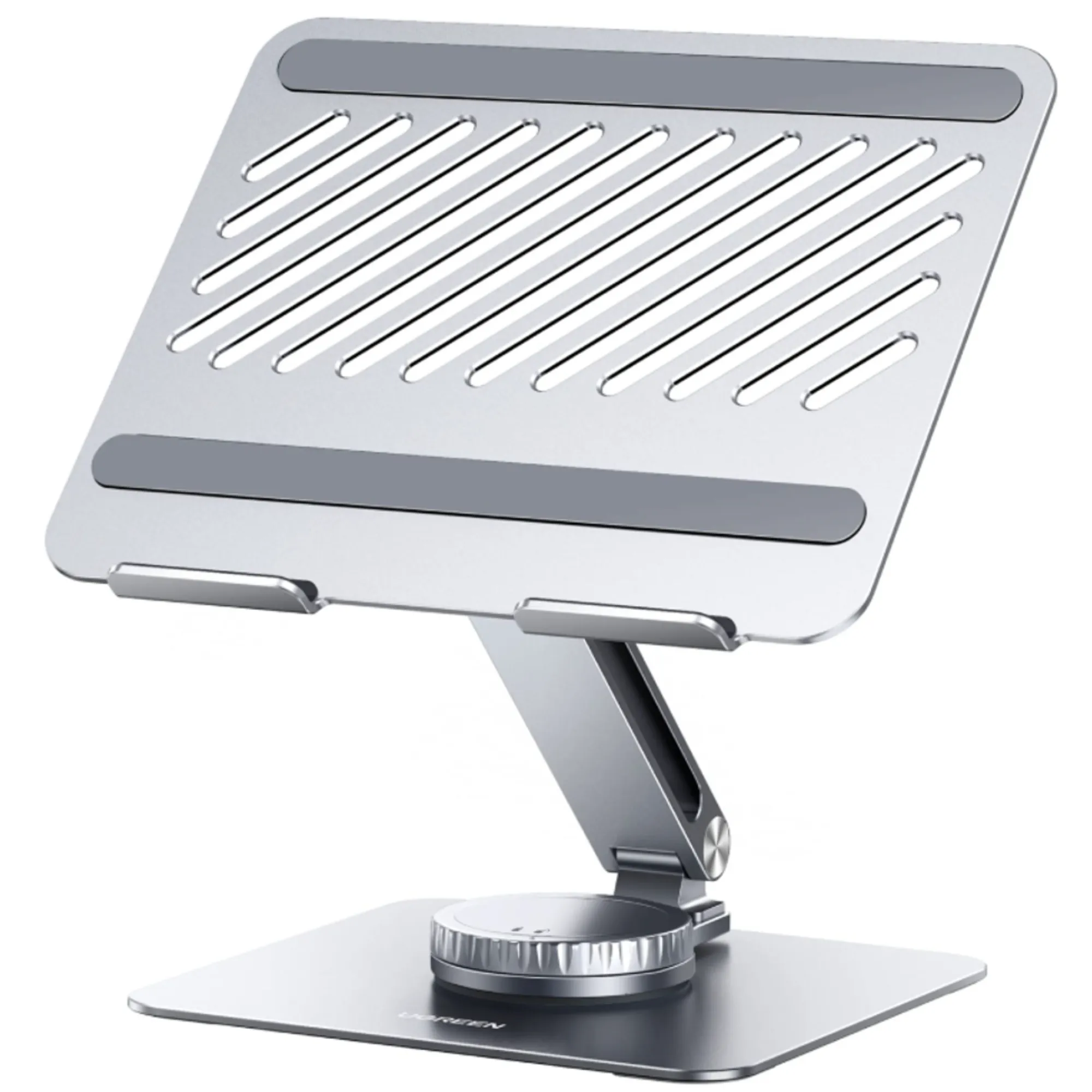 SOPORTE PARA LAPTOP DE ESCRITORIO 17.3"*BASE GIRATORIA 360°*DISEÑO ERGONOMICO*ELEGANTE Y ESTABLE*DISEÑO ABIERTO CON BUENA VENTILACION*CUERPO DE ALUMINIO