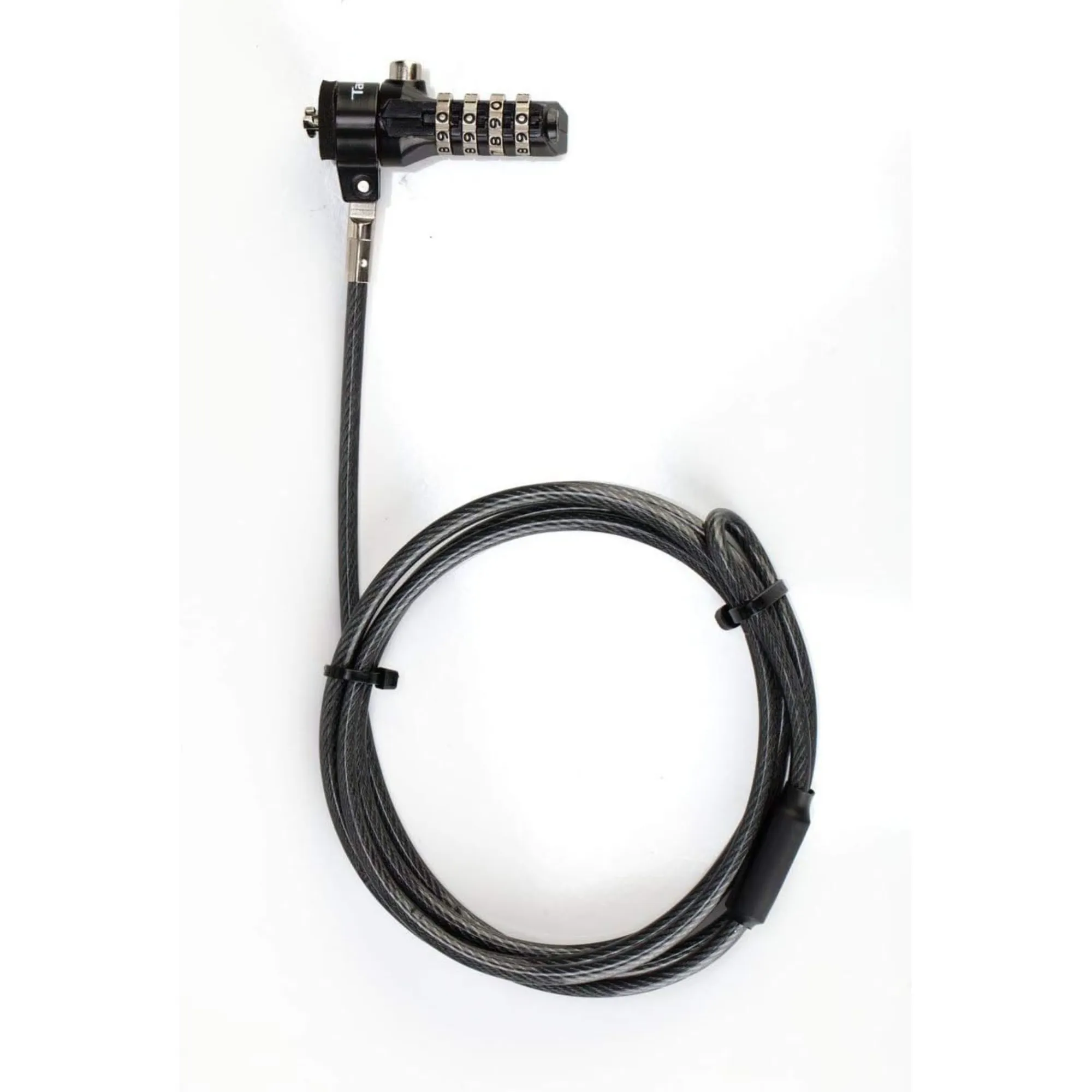 CANDADO DE SEGURIDAD DEFCON™ T-LOCK*RESETTABLE CON 4 DIGITOS*LARGO DE CABLE 1,5mt*PARA LAPTOP CON RANURA DE BLOQUEO