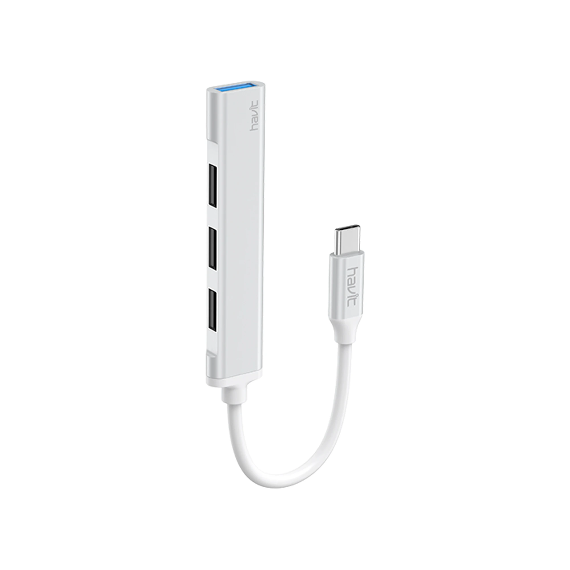 USB HUB CON CONEXION TIPO C*4 PUERTOS USB*1PUERTO USB 3.0 5Gbps*3 PUERTOS USB 2.0 480Gbps*CABLE 11CM*MATERIAL DE ALUMINIO