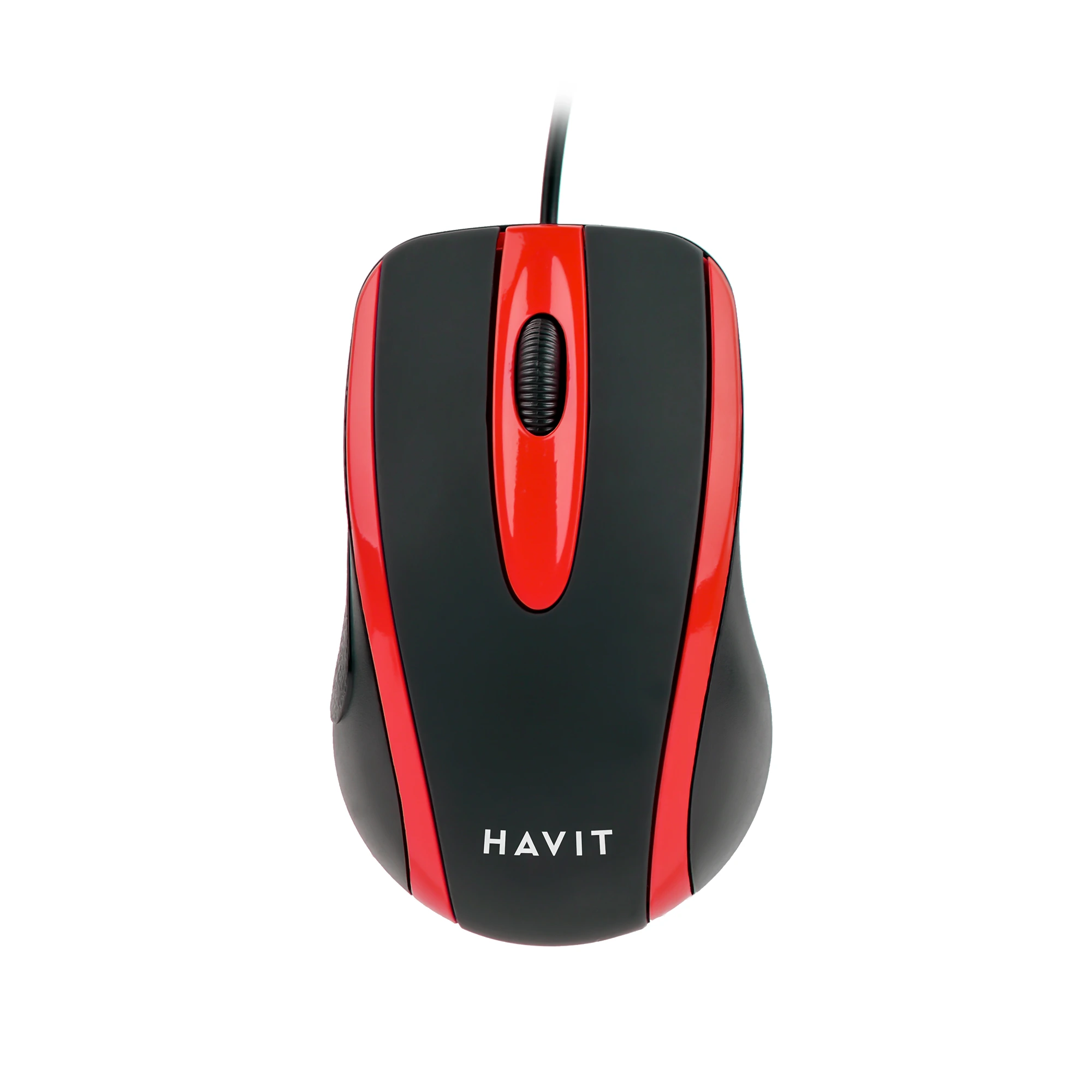 MOUSE USB HAVIT MS753* 1000 DPI*DISEÑO ERGONOMICO*ENTRADA USB*COMANDO 3 TECLAS*COMPATIBLE W2000/XP/VISTA/7*COLOR NEGRO+ROJO