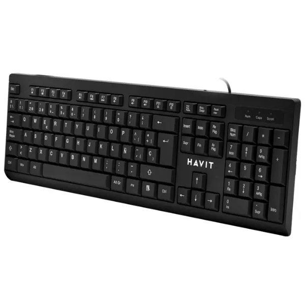 TECLADO USB HAVIT*104 TECLAS*CABLE 1.5mt*TECLADO EN ESPAÑOL