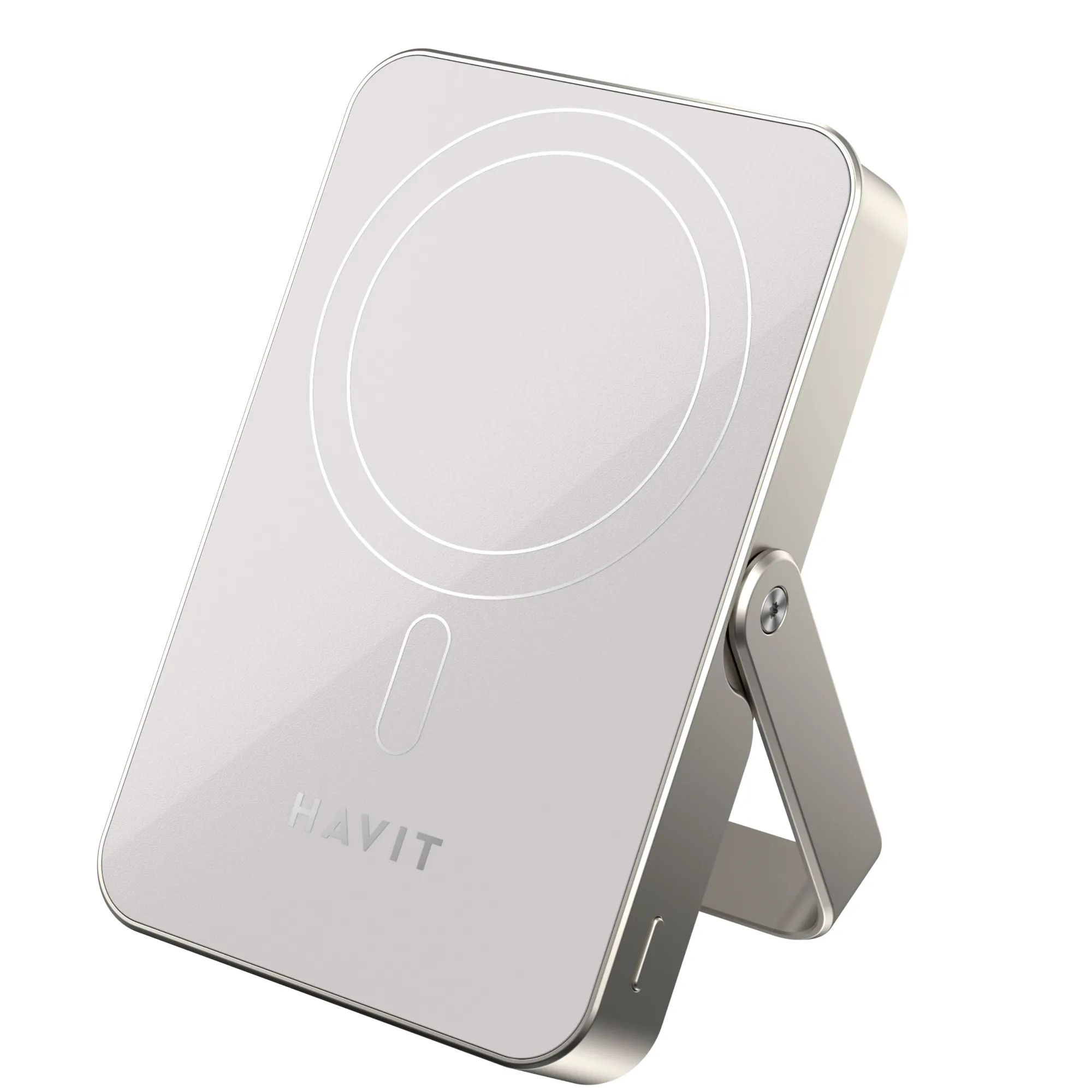 POWER BANK 10.000mAh PD20W*DISEÑO ELEGANTE CON MATERIALES DE ALUMINIO Y CRISTAL*BASE DE CARGA INALAMBRICA Y SOPORTE PLEGABLE*DELGADO LIVIANO Y PORTATIL