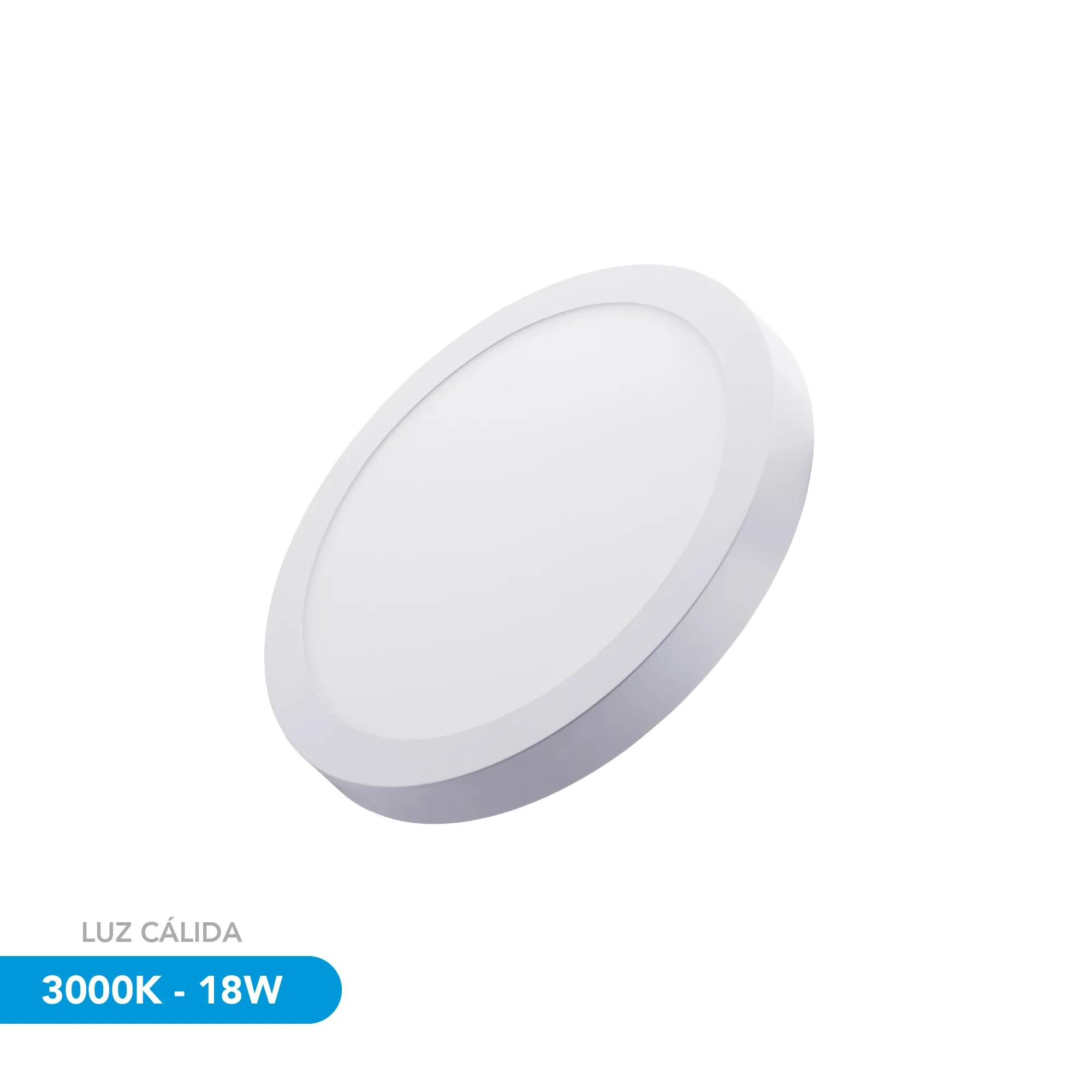 LUZ LED REDONDA DE SOBREPONER 3000K 18W LUZ CÁLIDA*LARGA VIDA UTIL