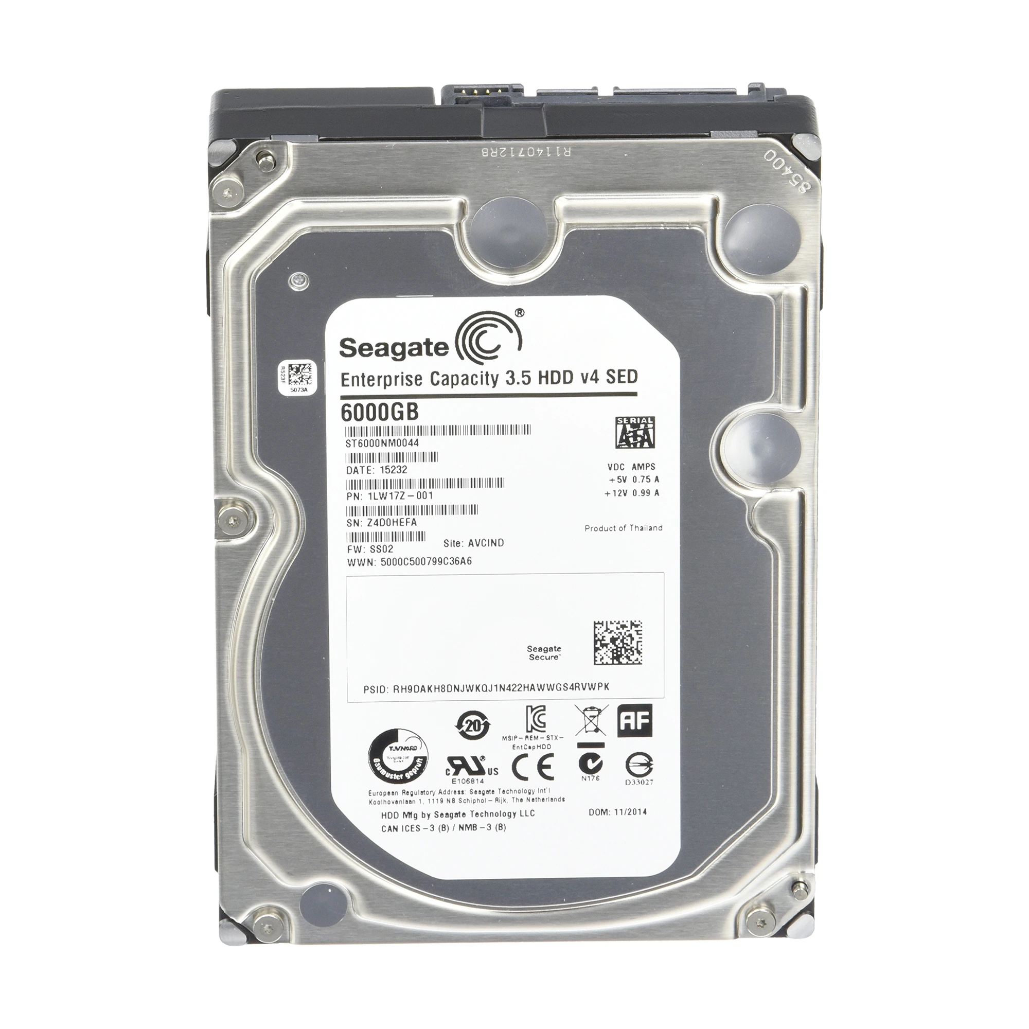DISCO DURO NEW PULL 6TB ENTERPRISE*INTERFAZ SATA 6Gb/s*TRABAJO 24/7*7200RPM*TEMPERATURA DE TRABAJO DE 5° A 60°