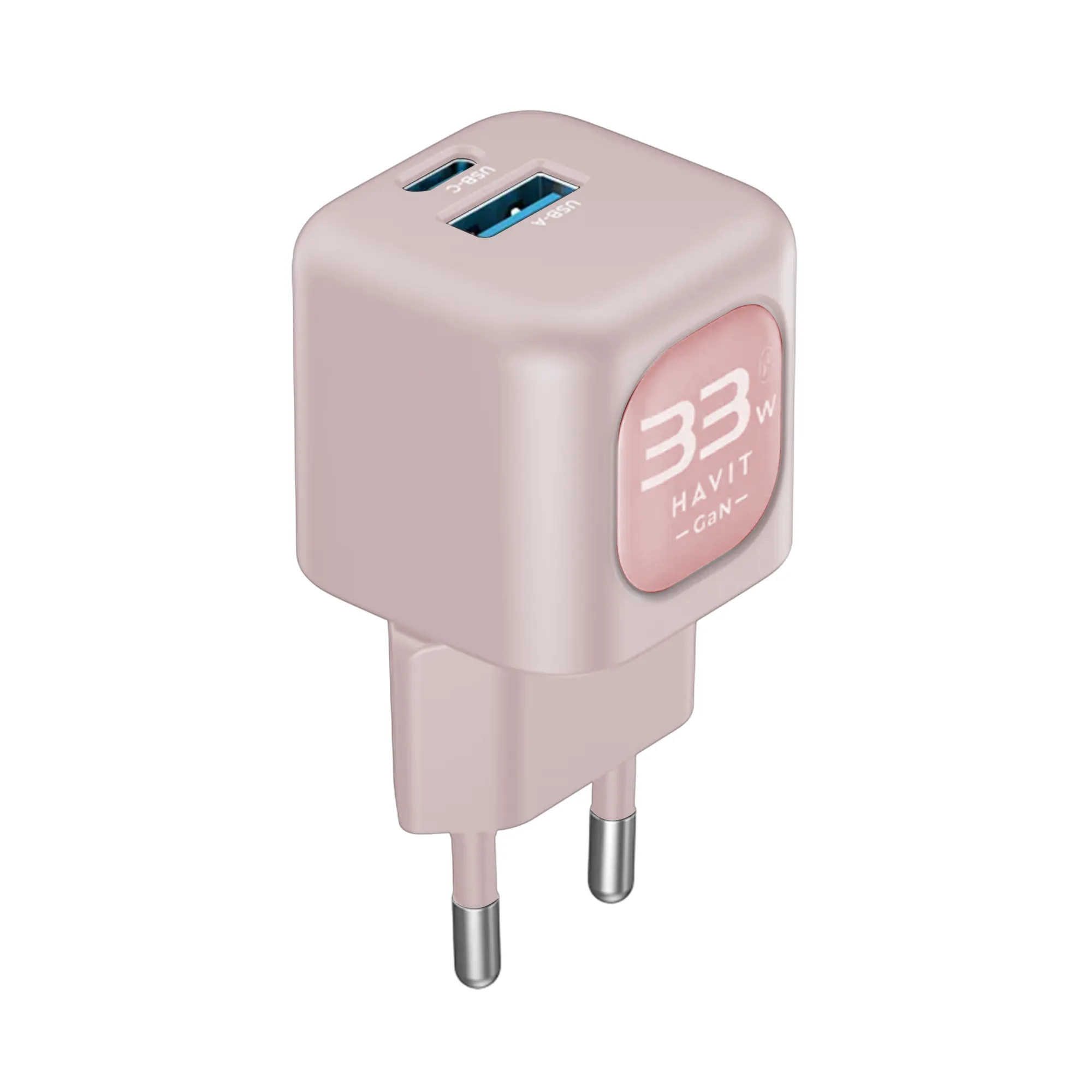 CARGADOR USB 33W ROSADO*SALIDA USB-A: 5.0V/3.0A, 9.0V/3.0A, 12.0V/2.5A ( 30W )*USB-C: 5.0V/3.0A, 9.0V/3.0A, 12.0V/2.5A ( PD30W )*PPS: 3.3-5.9V/3.0A, 3.3-11.0