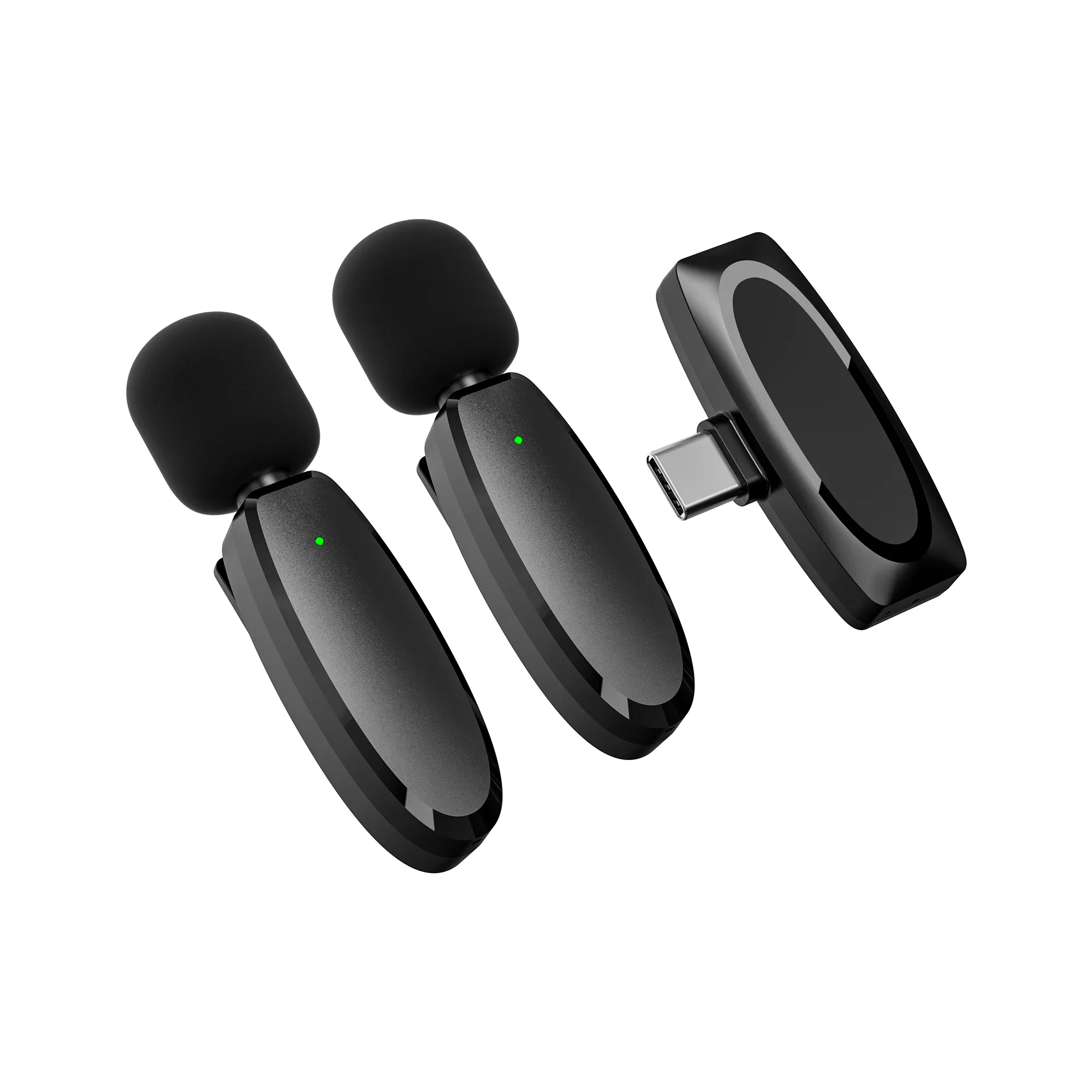 MICROFONO INALAMBRICO DOBLE*RECEPTOR CON CONEXION USB-C*INCLUYE CABLES DE CARGA