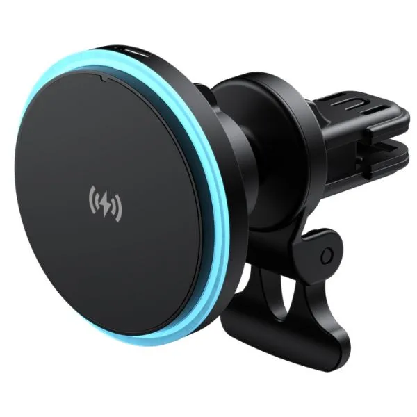 CARGADOR INALAMBRICO PARA VEHICULO*ENTRADA 5V/2A-9V/2A-12V/2A*SALIDA 5W-7.5W-10W-15W*MAGNETICO