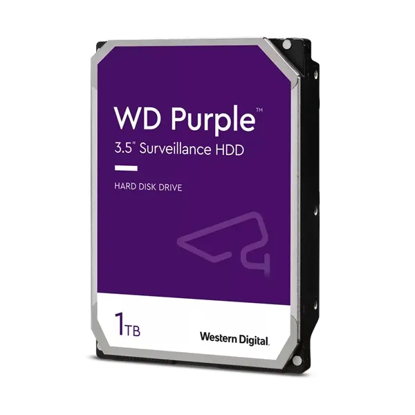 DISCO DURO WD PURPURA 1TB 3.5"*SERIE PURPURA DE VIDEO VIGILANCIA *TRABAJO 24/7 *BAJO CONSUMO Y ALTO RENDIMIENTO *SATA 6 GB/S *5400 RPM *
